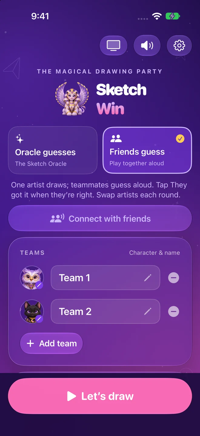 SketchWin setup with Oracle and friends modes
